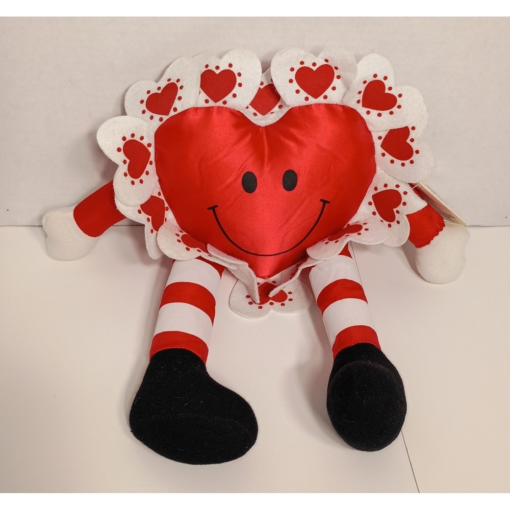 Rare Vintage Plush Flowers Inc Balloons Plush Stuffed Heart 14", Valentines Day
